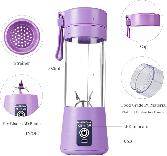 USB Rechargeable Juicer Blender 6 Blades