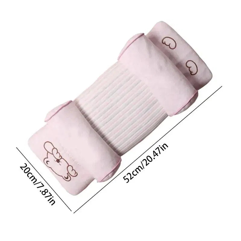 Newborn Baby Head Shaping Pillow – Cute Bear Design Anti-Roll, Breathable & Soft Support Cushion for Infant Safety Sleep